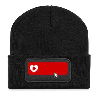 Cool inspiré de YouTube S’abonner Icône plate - Beanie recyclé à patch - noir - Devant
