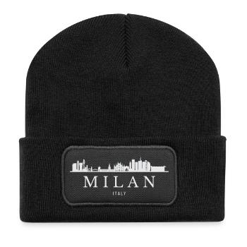 Mailand Skyline, Mailand, Italien - Recycelte Patch Beanie - Schwarz - Vorne