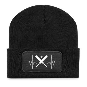 Funny Cricketer Cricket Sports Sayings - Recycled Patch Beanie - black - Front