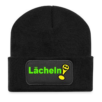 Sourire , Amical - Beanie recyclé à patch - noir - Devant