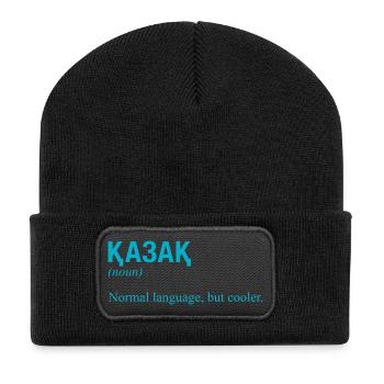 Kazakh language Kasachstan - Recycelte Patch Beanie - Schwarz - Vorne