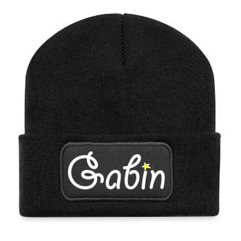 Gabin - Beanie recyclé à patch - noir - Devant