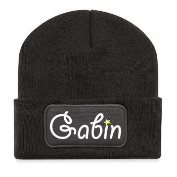 Gabin - Beanie recyclé à patch - charbon - Devant