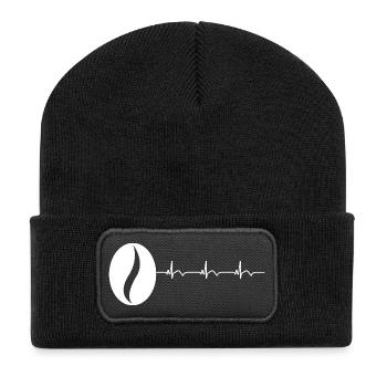 Coffee Bean Coffee Lover Coffee ECG Heartbeat - Recycled Patch Beanie - black - Front