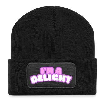 Texte de la bulle de délice - Beanie recyclé à patch - noir - Devant