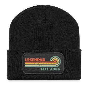 20. Geburtstag - Legendär seit 2006 - Recycelte Patch Beanie - Schwarz - Vorne