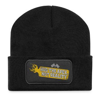 Umarme den Apex, nicht die Realität - Recycelte Patch Beanie - Schwarz - Vorne
