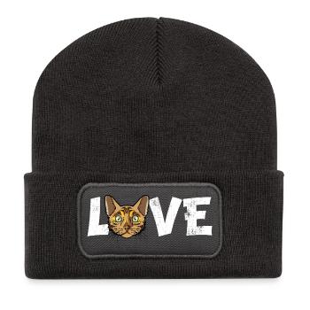 Bengal-Katzen-Liebe-Rasse-Porträt Katzen-Haustier-Liebhaber Gi - Recycelte Patch Beanie - Dunkelgrau - Vorne