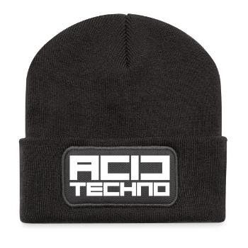 Acid-Techno - Recycelte Patch Beanie - Dunkelgrau - Vorne