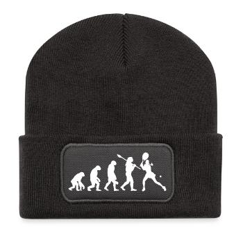 Funny Tennis Evolution Sports Lover Tennis Player - Recycled Patch Beanie - dark grey - Front