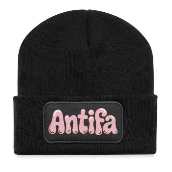 Antifa - Antifascist Merch - Recycled Patch Beanie - black - Front