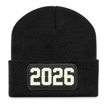 2026 - Beanie recyclé à patch - noir - Devant