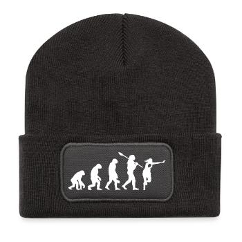Evolution des Mannes Rugbyspieler-Silhouette - Recycelte Patch Beanie - Dunkelgrau - Vorne