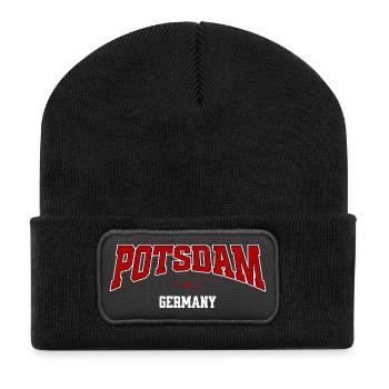 Potsdam Germany Arc Logo - Recycelte Patch Beanie - Schwarz - Vorne