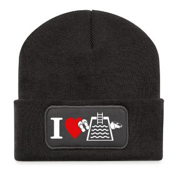 Les sauveteurs adorent les nageurs sauveteurs - Beanie recyclé à patch - charbon - Devant