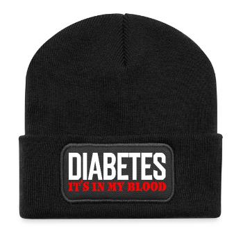 Le diabète, c’est dans mon sang - Beanie recyclé à patch - noir - Devant
