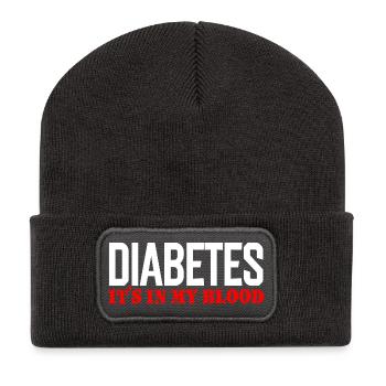 Le diabète, c’est dans mon sang - Beanie recyclé à patch - charbon - Devant