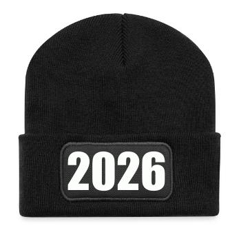 2026 - Beanie recyclé à patch - noir - Devant