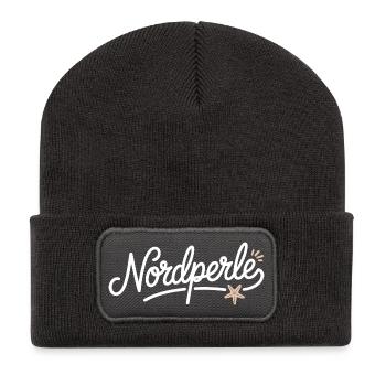 Nordperle Hamburg Nordsee Ostsee Norddeutsch Deern - Recycelte Patch Beanie - Dunkelgrau - Vorne