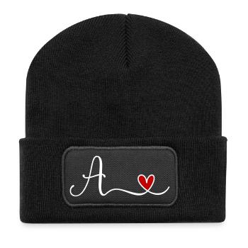 A - Recycelte Patch Beanie - Schwarz - Vorne