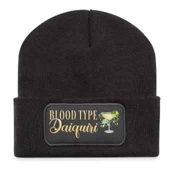 Groupe sanguin de la fête de jeune fille Daiquiri - Beanie recyclé à patch - charbon - Devant