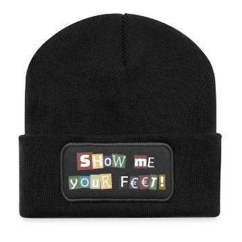 Show Me Your Feet Lösegeld - Recycelte Patch Beanie - Schwarz - Vorne