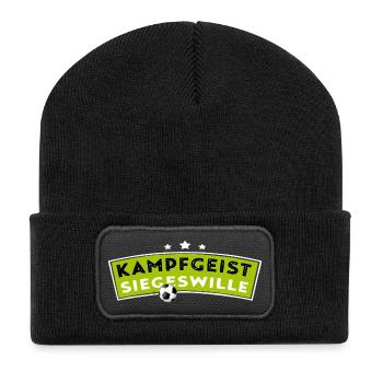 Fighting spirit - The will to win - Football - Recycled Patch Beanie - black - Front
