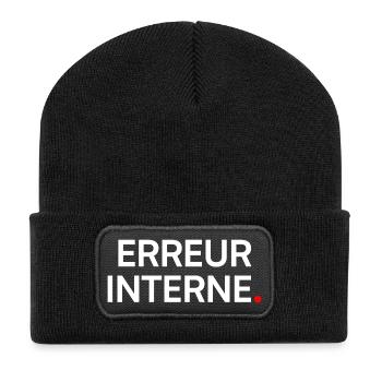 Erreur interne humour geek fatigue - Beanie recyclé à patch - noir - Devant