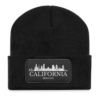 California Skyline, California USA - Recycled Patch Beanie - black - Front
