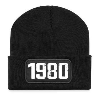 1980 - Awesome since 1980 - Recycled Patch Beanie - black - Front