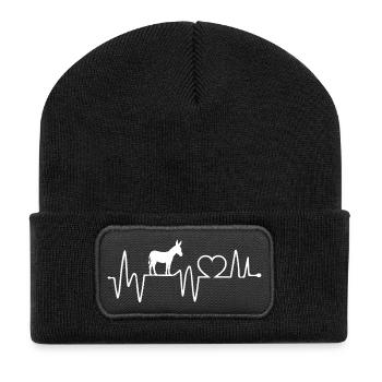 Cadeau Amoureux des Ânes Passion Animaux de Ferme - Beanie recyclé à patch - noir - Devant