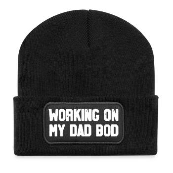 Travailler sur mon corps de papa - Fête des pères drôle à la salle de sport - Beanie recyclé à patch - noir - Devant