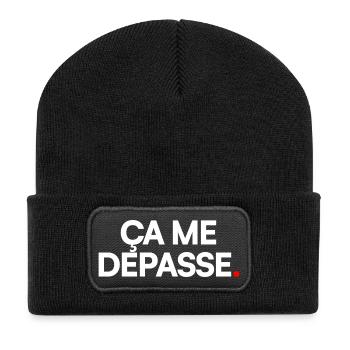 Ça me dépasse - Beanie recyclé à patch - noir - Devant