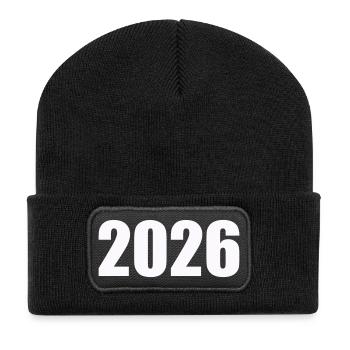 2026 - Beanie recyclé à patch - noir - Devant