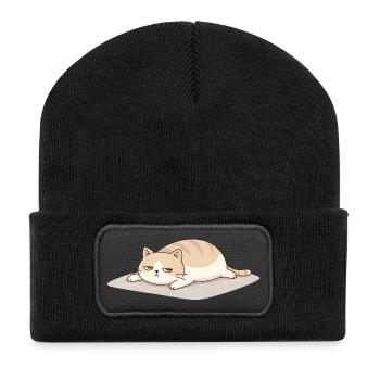 Chat drôle pour femmes, hommes et amoureux des chats - Beanie recyclé à patch - noir - Devant