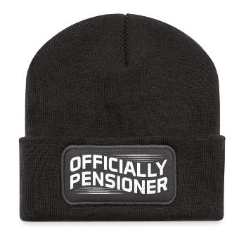 Offiziell pensionierter Ruhestand Lustig - Recycelte Patch Beanie - Dunkelgrau - Vorne