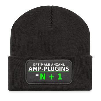 Optimale Anzahl Amp-Plugins = N + 1 - Recycelte Patch Beanie - Dunkelgrau - Vorne