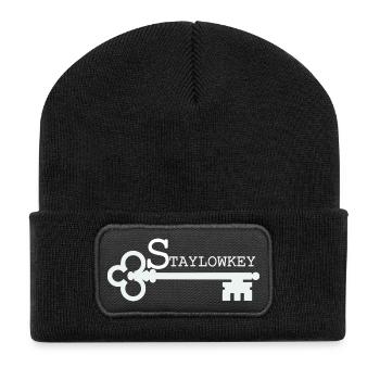 Stay Low Key Key Illustration - Recycled Patch Beanie - black - Front