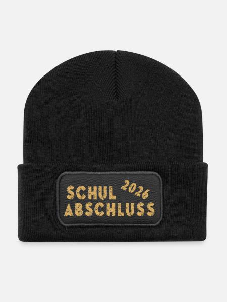 Schulabschluss 2026 - Recycelte Patch Beanie - Schwarz
