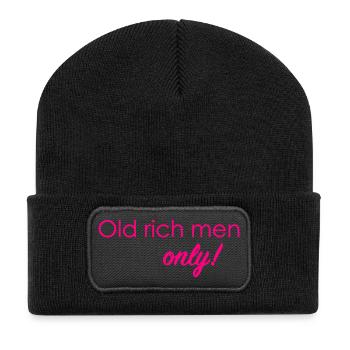 Nur alte reiche Männer! - Recycelte Patch Beanie - Schwarz - Vorne