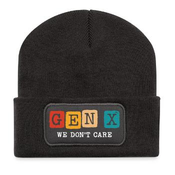 gen x we don't care - Recycelte Patch Beanie - Dunkelgrau - Vorne