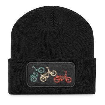 BMX Bike Moves Graphicé dans un style vintage - Beanie recyclé à patch - noir - Devant