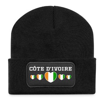 Ivory Coast Pride Cote D'Ivoire Heritage Elephant - Beanie recyclé à patch - noir - Devant