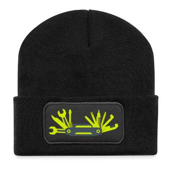Bicycle Multitool Logo - Recycled Patch Beanie - black - Front