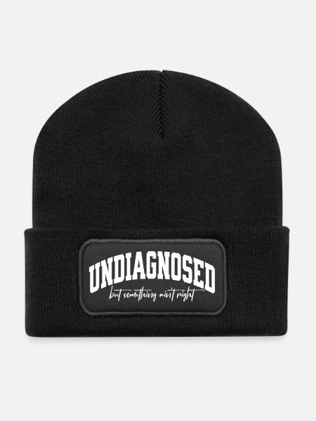 Undiagnosed but something ain`t right - Recycelte Patch Beanie - Schwarz