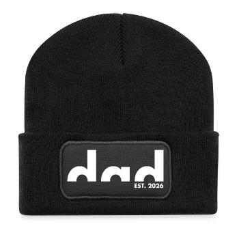 Dad Est. 2026 | Père | Fête des pères - Beanie recyclé à patch - noir - Devant
