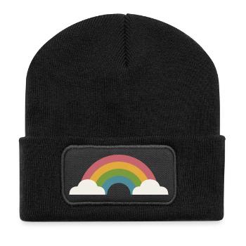Rainbow and clouds - Recycled Patch Beanie - black - Front