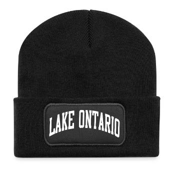 Lake Ontario Das Design der Großen Seen - Recycelte Patch Beanie - Schwarz - Vorne
