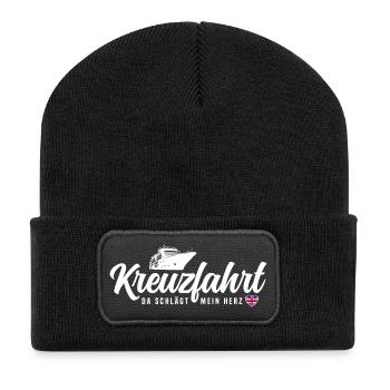 Großbritannien Kreuzfahrt - Recycelte Patch Beanie - Schwarz - Vorne