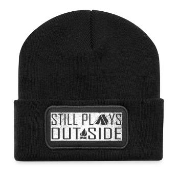 Still Plays Outside Campfire - Recycelte Patch Beanie - Schwarz - Vorne